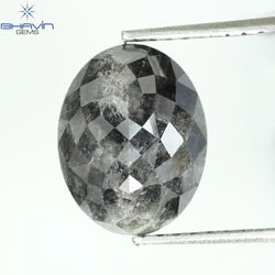 3.55 CT, 0val Shape, Black Gray (Salt and Pepper)Color Loose Diamond, Clarity I3