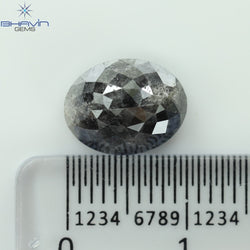 3.55 CT, 0val Shape, Black Gray (Salt and Pepper)Color Loose Diamond, Clarity I3