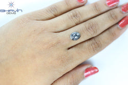 3.55 CT, 0val Shape, Black Gray (Salt and Pepper)Color Loose Diamond, Clarity I3