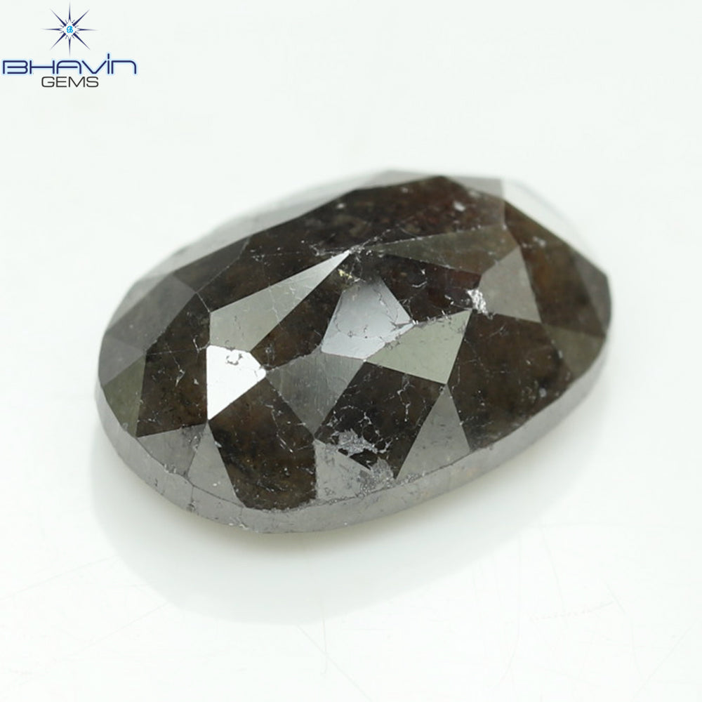 3.22 CT, 0val Shape, Black Gray (Salt and Pepper)Color Loose Diamond, Clarity I3