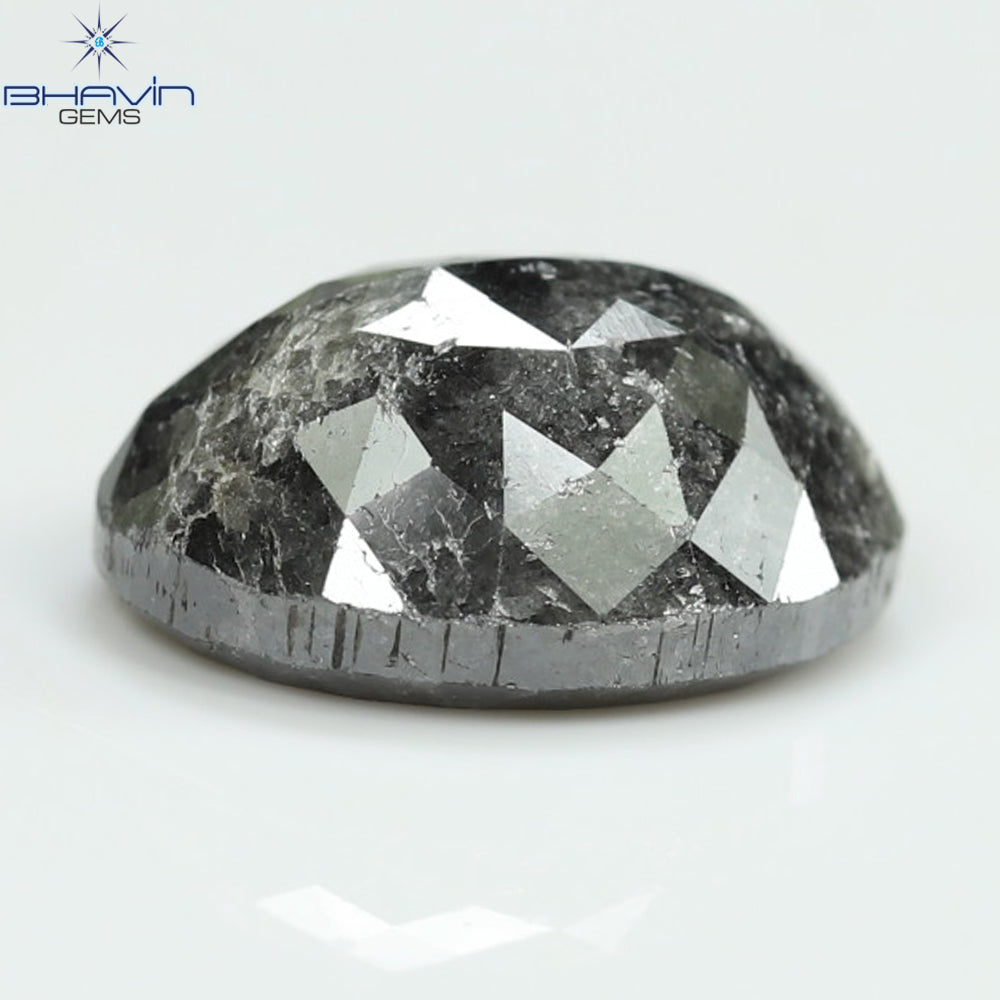 3.55 CT, 0val Shape, Black Gray (Salt and Pepper)Color Loose Diamond, Clarity I3