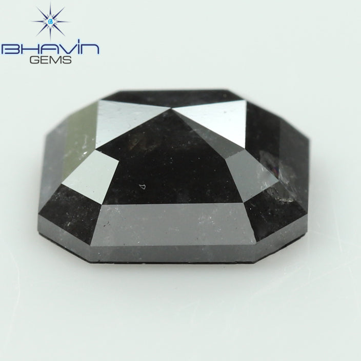 2.03 CT Square Emerald Shape Natural Loose Diamond Salt And Pepper Color For Engagement Ring and Wedding Ring I3 Clarity 8.07 MM /Sku:N6-70