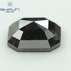 2.03 CT Square Emerald Shape Natural Loose Diamond Salt And Pepper Color For Engagement Ring and Wedding Ring I3 Clarity 8.07 MM /Sku:N6-70