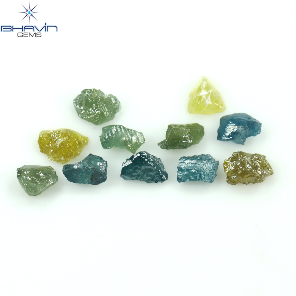 1.38 CT/11 PCS Rough Shape Enhanced Mix Color Natural Diamond I3 Clarity (4.05 MM)