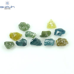 1.38 CT/11 PCS Rough Shape Enhanced Mix Color Natural Diamond I3 Clarity (4.05 MM)
