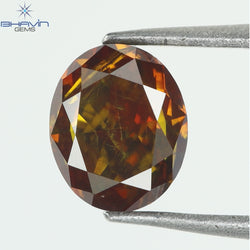 0.37 CT, Oval Diamond, Natural loose diamond, Oval Cut, Cognac Color, Gifts, Rings, Diamond, Jewelry, Diamond Ring, TFS-164