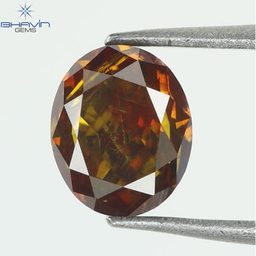 0.37 CT, Oval Diamond, Natural loose diamond, Oval Cut, Cognac Color, Gifts, Rings, Diamond, Jewelry, Diamond Ring, TFS-164