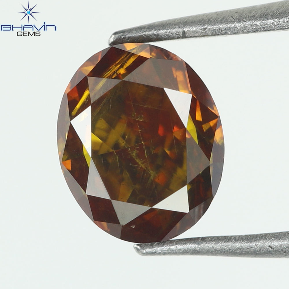 0.37 CT, Oval Diamond, Natural loose diamond, Oval Cut, Cognac Color, Gifts, Rings, Diamond, Jewelry, Diamond Ring, TFS-164