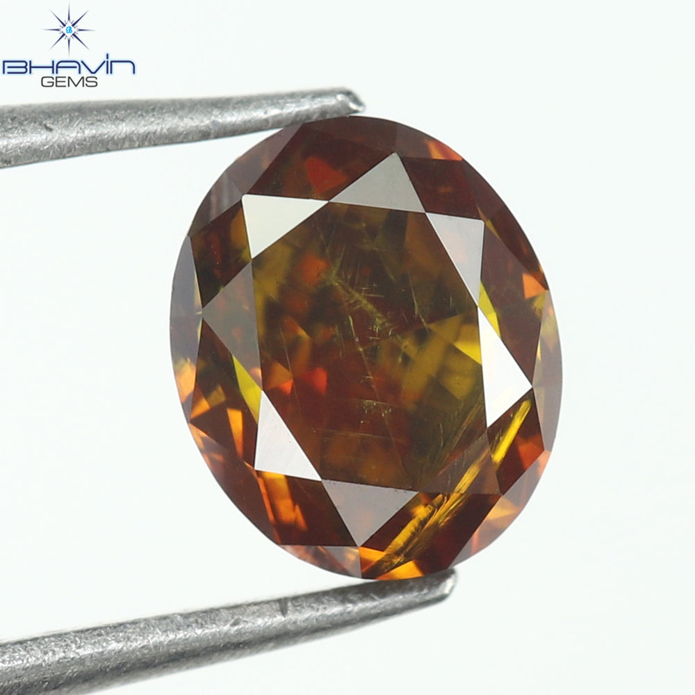 0.37 CT, Oval Diamond, Natural loose diamond, Oval Cut, Cognac Color, Gifts, Rings, Diamond, Jewelry, Diamond Ring, TFS-164