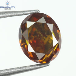 0.37 CT, Oval Diamond, Natural loose diamond, Oval Cut, Cognac Color, Gifts, Rings, Diamond, Jewelry, Diamond Ring, TFS-164