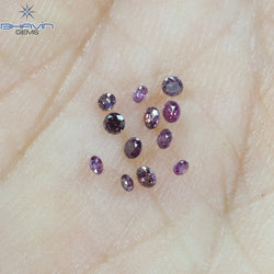 0.12 CT/12 ピース ラウンド シェイプ ナチュラル ルース ダイヤモンド ピンク カラー SI クラリティ (1.50 MM)