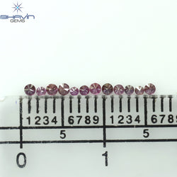 0.12 CT/12 ピース ラウンド シェイプ ナチュラル ルース ダイヤモンド ピンク カラー SI クラリティ (1.50 MM)