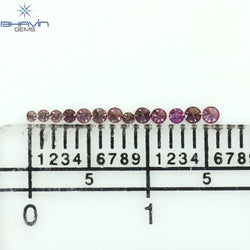 0.12 CT/13 Pcs Round Shape Natural Loose Diamond Pink Color VS-SI Clarity (1.50 MM)