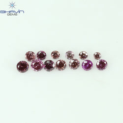 0.12 CT/13 Pcs Round Shape Natural Loose Diamond Pink Color VS-SI Clarity (1.50 MM)