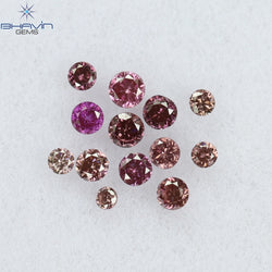0.12 CT/13 Pcs Round Shape Natural Loose Diamond Pink Color VS-SI Clarity (1.50 MM)