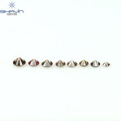 0.15 CT/8 Pcs Round Shape Natural Loose Diamond Pink Color SI Clarity (2.00 MM)