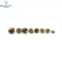 0.15 CT/8 Pcs Round Shape Natural Loose Diamond Pink Color SI Clarity (2.00 MM)