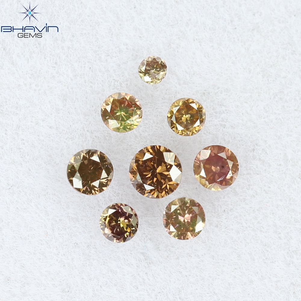 0.15 CT/8 Pcs Round Shape Natural Loose Diamond Pink Color SI Clarity (2.00 MM)