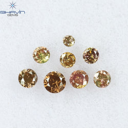 0.15 CT/8 Pcs Round Shape Natural Loose Diamond Pink Color SI Clarity (2.00 MM)