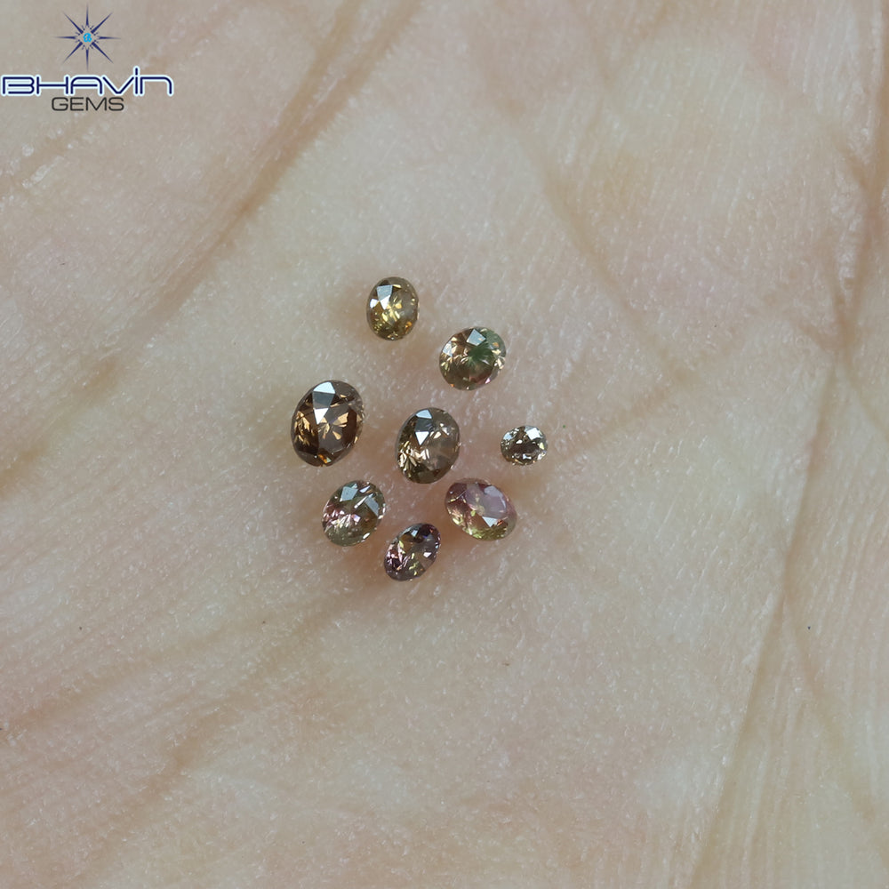 0.15 CT/8 Pcs Round Shape Natural Loose Diamond Pink Color SI Clarity (2.00 MM)