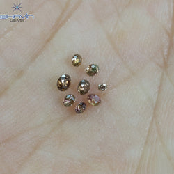 0.15 CT/8 Pcs Round Shape Natural Loose Diamond Pink Color SI Clarity (2.00 MM)