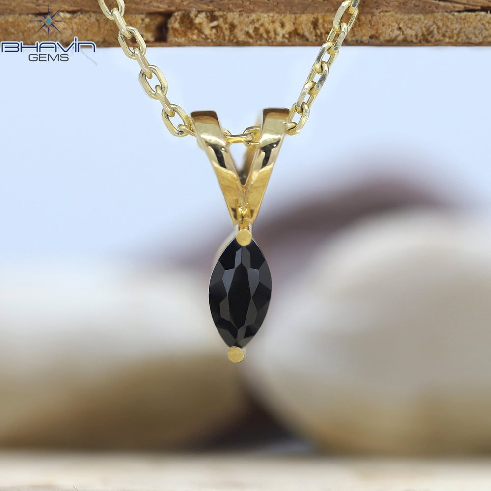 Diamond Pendant-Earring, Princess Diamond, Black Diamond, Yellow Gold, Bridal Necklace