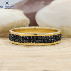 Round Diamond, Natural Diamond Ring, Black Diamond, Gold Ring, Engagement Ring, Wedding Ring, Diamond Ring