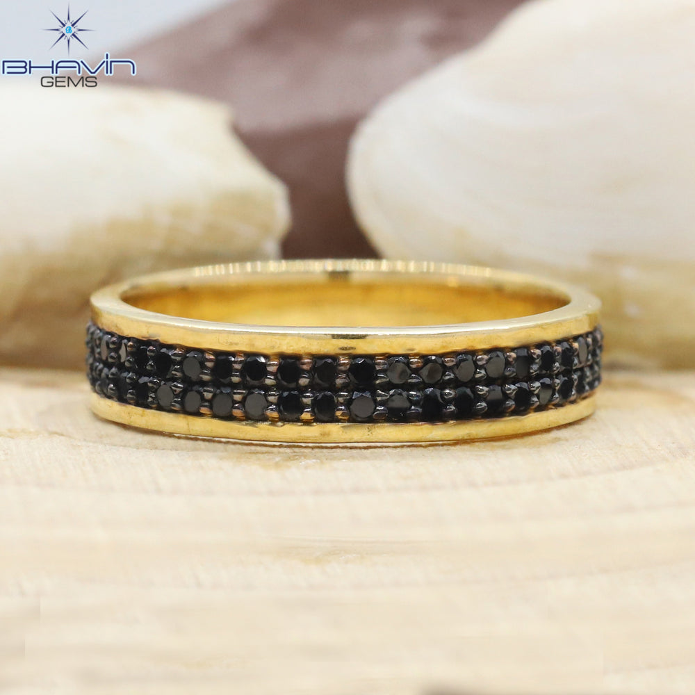 Round Diamond, Natural Diamond Ring, Black Diamond, Gold Ring, Engagement Ring, Wedding Ring, Diamond Ring