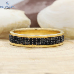 Round Diamond, Natural Diamond Ring, Black Diamond, Gold Ring, Engagement Ring, Wedding Ring, Diamond Ring