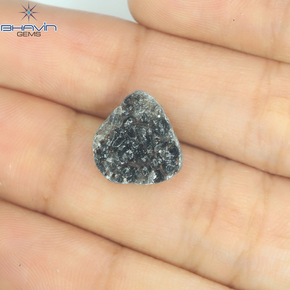 1.91 CT Slice Shape Natural Diamond Salt And Pepper Color I3 Clarity (12.20 MM)