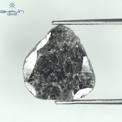 1.91 CT Slice Shape Natural Diamond Salt And Pepper Color I3 Clarity (12.20 MM)