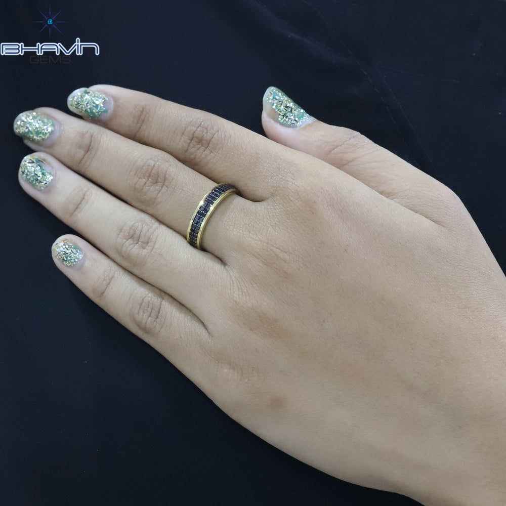 Round Diamond, Natural Diamond Ring, Black Diamond, Gold Ring, Engagement Ring, Wedding Ring, Diamond Ring