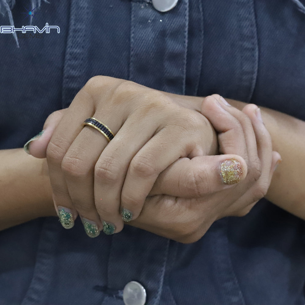 Round Diamond, Natural Diamond Ring, Black Diamond, Gold Ring, Engagement Ring, Wedding Ring, Diamond Ring