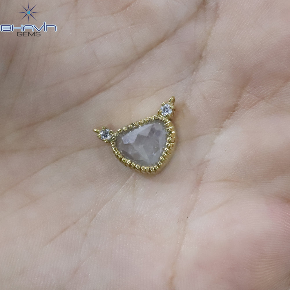Diamond Pendant, Heart Diamond, White Diamond, Yellow Gold Pendant, Bridal Necklace, Pendant