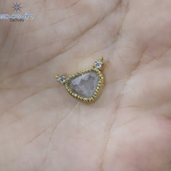 Diamond Pendant, Heart Diamond, White Diamond, Yellow Gold Pendant, Bridal Necklace, Pendant