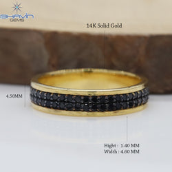 Round Diamond, Natural Diamond Ring, Black Diamond, Gold Ring, Engagement Ring, Wedding Ring, Diamond Ring