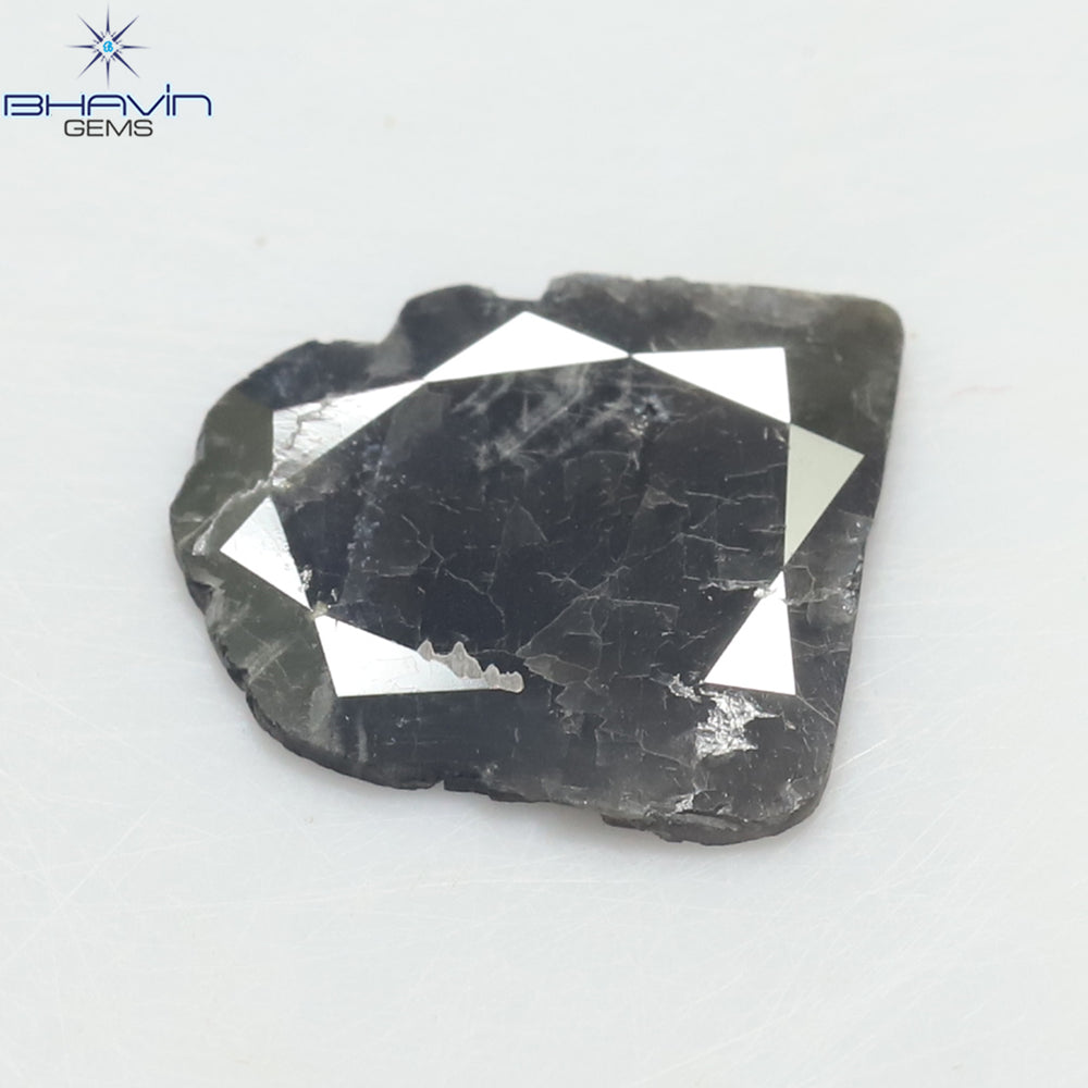 1.56 CT Slice Shape Natural Diamond Black Color I3 Clarity (11.90 MM)