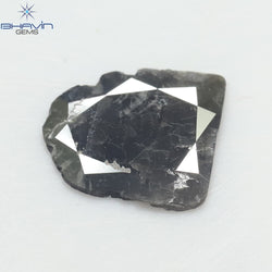 1.56 CT Slice Shape Natural Diamond Black Color I3 Clarity (11.90 MM)