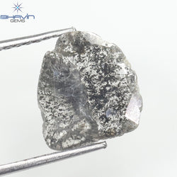 1.08 CT Slice Shape Natural Diamond Salt And Pepper Color I3 Clarity (10.00 MM)