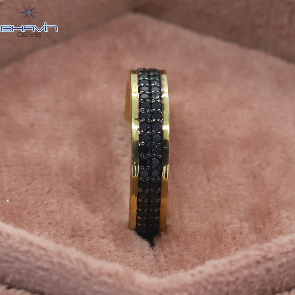 Round Diamond, Natural Diamond Ring, Black Diamond, Gold Ring, Engagement Ring, Wedding Ring, Diamond Ring