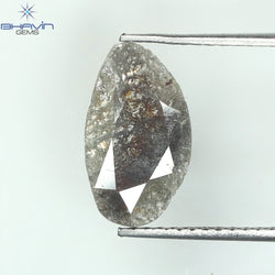 0.77 CT Slice Shape Natural Diamond Salt And Pepper Color I3 Clarity (13.00 MM)
