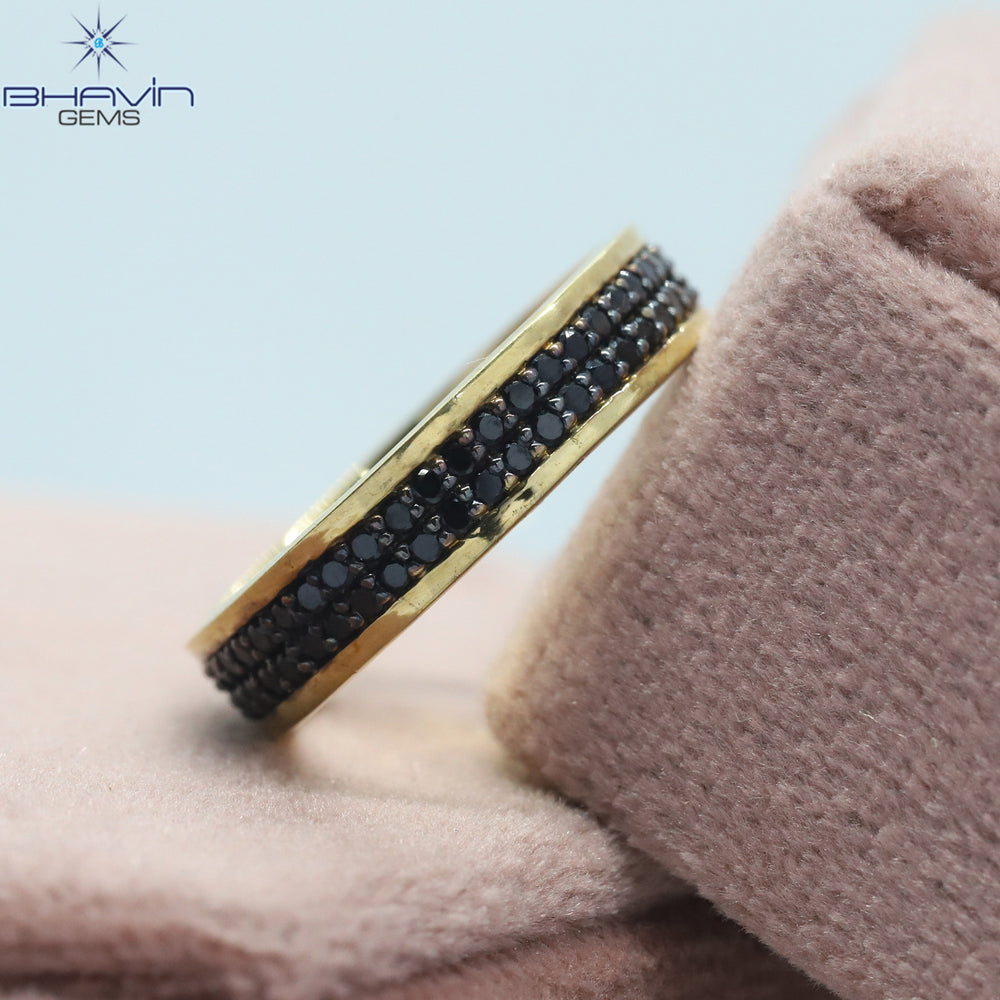 Round Diamond, Natural Diamond Ring, Black Diamond, Gold Ring, Engagement Ring, Wedding Ring, Diamond Ring