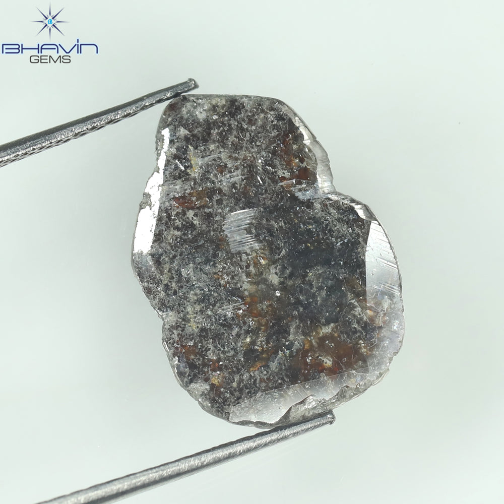2.79 CT Slice Shape Natural Diamond Salt And Pepper Color I3 Clarity (14.35 MM)