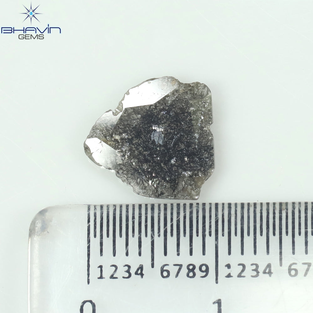 1.20 CT Slice Shape Natural Diamond Salt And Pepper Color I3 Clarity (10.38 MM)