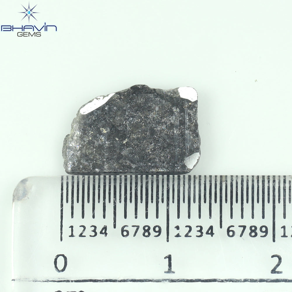 1.59 CT Slice Shape Natural Diamond Salt And Pepper Color I3 Clarity (12.50 MM)