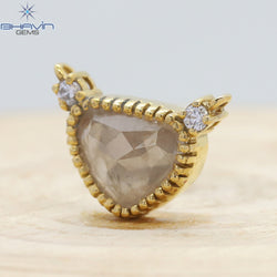 Diamond Pendant, Heart Diamond, White Diamond, Yellow Gold Pendant, Bridal Necklace, Pendant