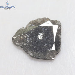 1.20 CT Slice Shape Natural Diamond Salt And Pepper Color I3 Clarity (10.38 MM)