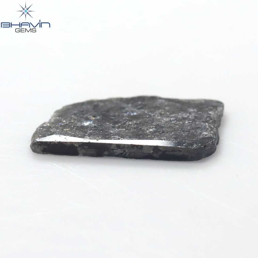 1.59 CT Slice Shape Natural Diamond Salt And Pepper Color I3 Clarity (12.50 MM)