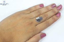 2.79 CT Slice Shape Natural Diamond Salt And Pepper Color I3 Clarity (14.35 MM)