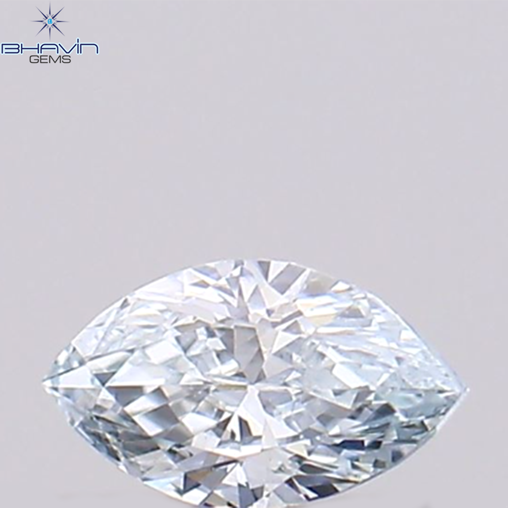 0.07 CT, Marquise Shape Natural Diamond Greenish Blue Color, VS1 Clarity (3.67 MM )